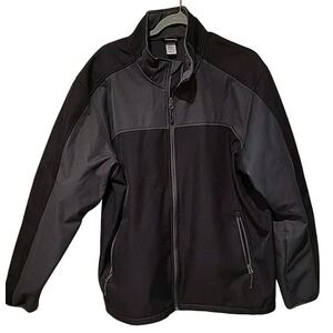 Mens‎ C9 Champion Fleece Lined Full Zip Jacket Coat XL Black Grey Colorblock